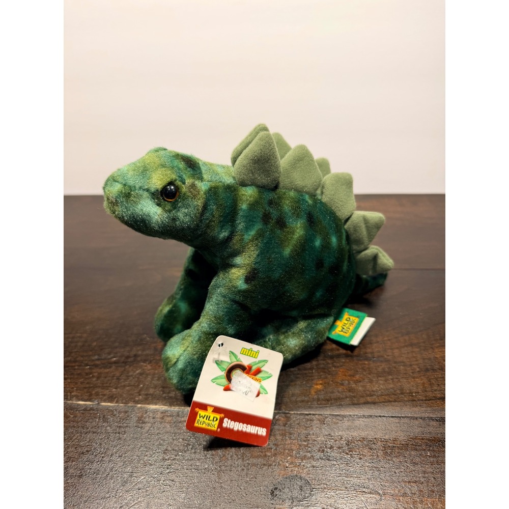Wild Republic Mini‎ Stegosaurus Dinosaur Plush Green Stuffed Animal Toy